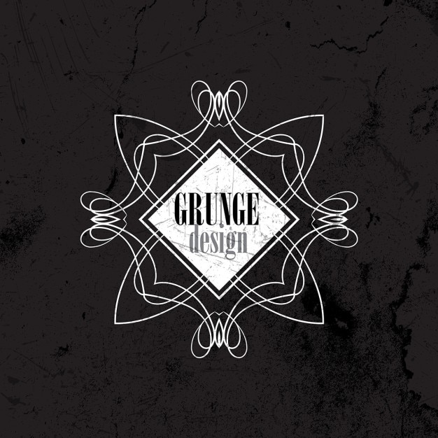 Vector gratuito fondo grunge, marco ornamental