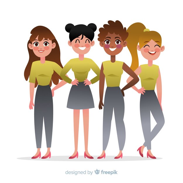 Fondo grupo de mujeres interracial