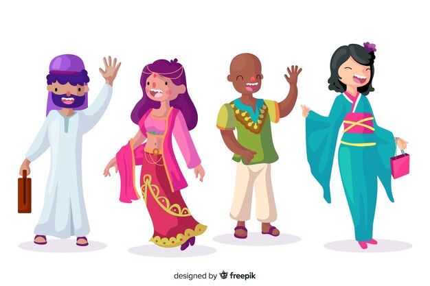 Fondo de grupo de personas multiracia