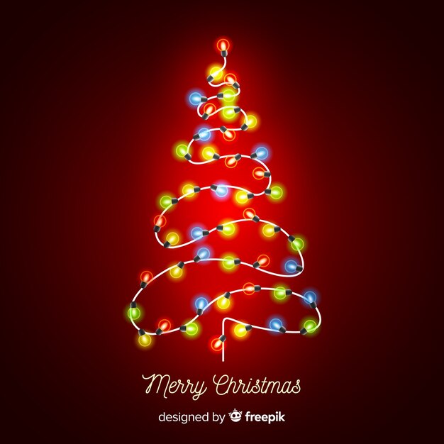 Fondo guirnalda luces coloridas árbol navidad