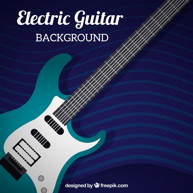 Fondo de guitarra eléctrica en diseño plano 