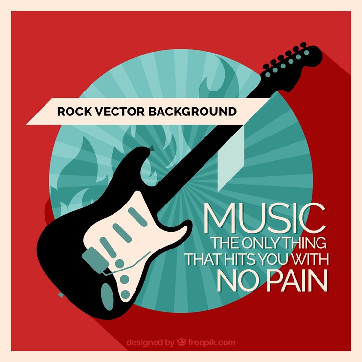 Vector gratuito fondo de guitarra eléctrica con mensaje inspirador