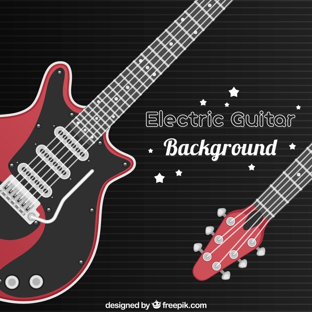 Fondo de guitarra negra y roja