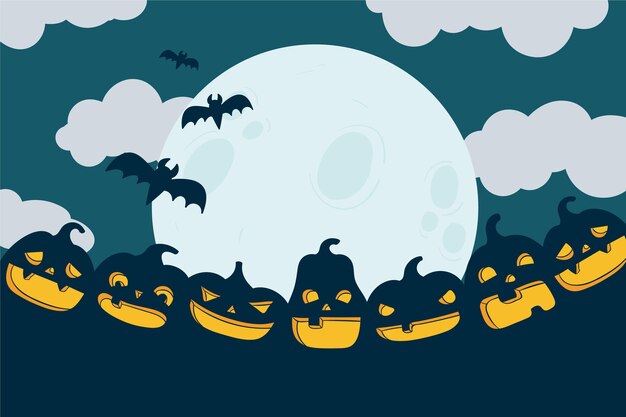 Fondo de halloween dibujado a mano