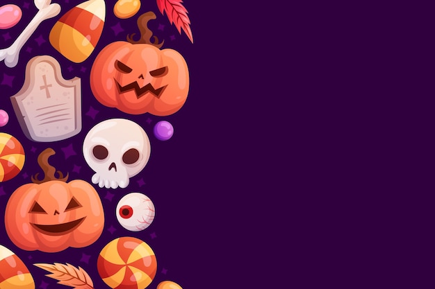 Fondo de halloween dibujado a mano