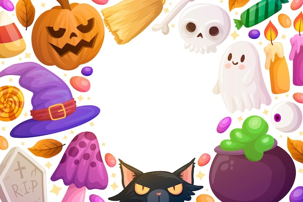 Vector gratuito fondo de halloween dibujado a mano