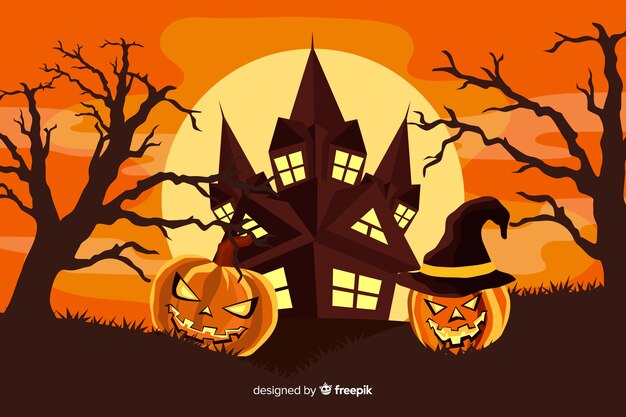 Fondo de halloween en diseño plano
