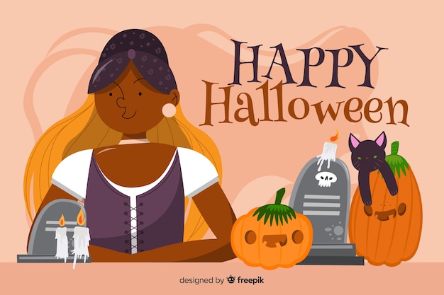 Fondo de halloween en diseño plano