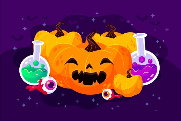 Fondo de halloween en diseño plano