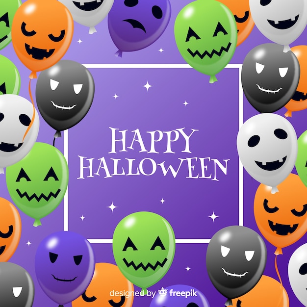 Vector gratuito fondo de halloween con globos