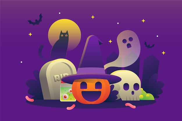 El fondo de Halloween con gradiente