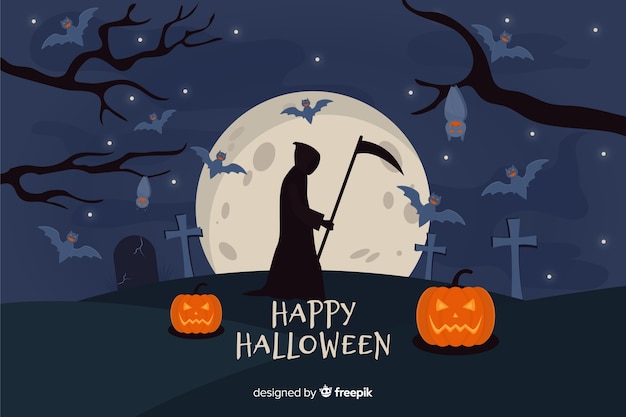 Vector gratuito fondo de halloween de parca plana