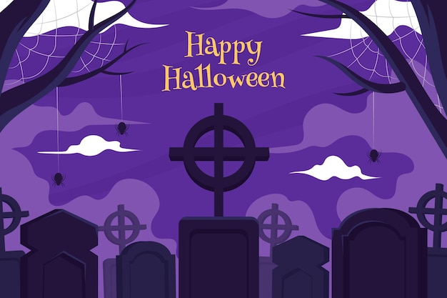 Vector gratuito fondo de halloween plano dibujado a mano