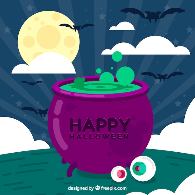 Vector gratuito fondo de halloween con pócima mágica