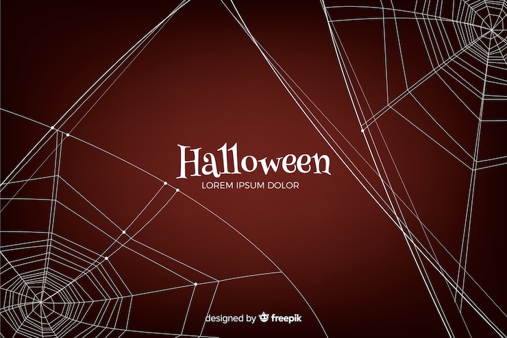 Vector gratuito fondo de halloween con telaraña