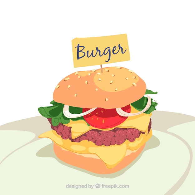 Vector gratuito fondo de hamburguesa apetitosa