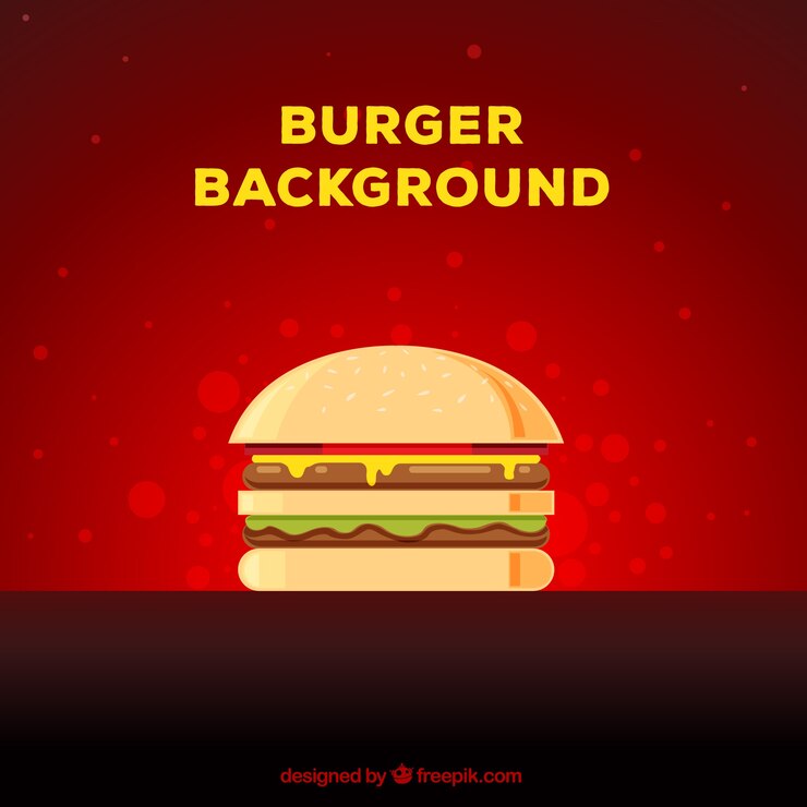 Vector gratuito fondo de hamburguesa en diseño plano 