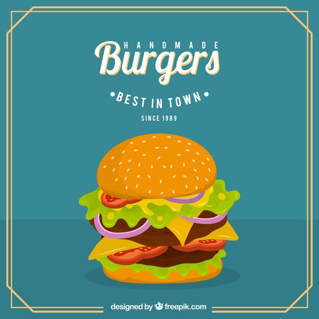 Fondo de hamburguesa con queso deliciosa