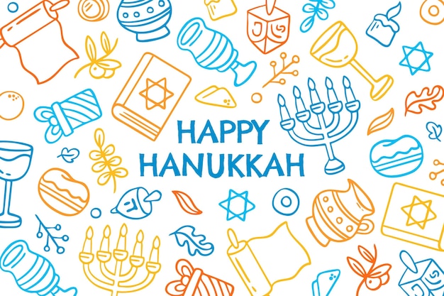 Fondo de hanukkah dibujado a mano