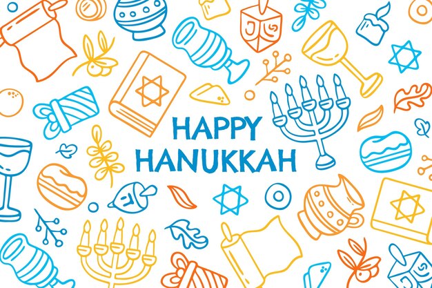 Fondo de hanukkah dibujado a mano