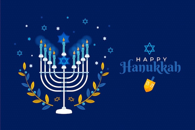 Vector gratuito fondo de hanukkah plano dibujado a mano