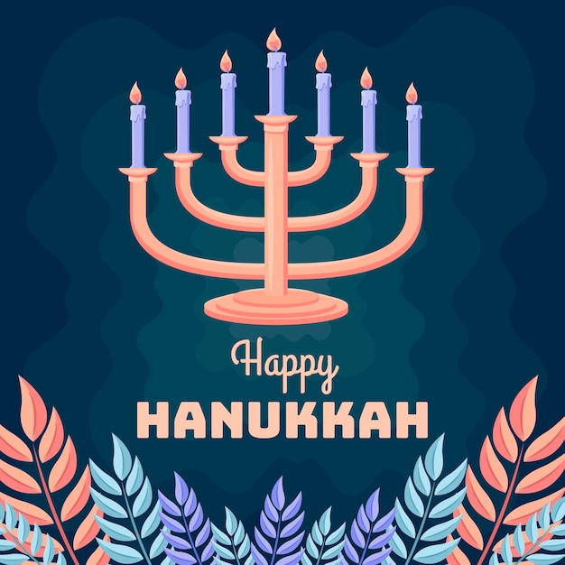 Vector gratuito fondo de hanukkah plano dibujado a mano