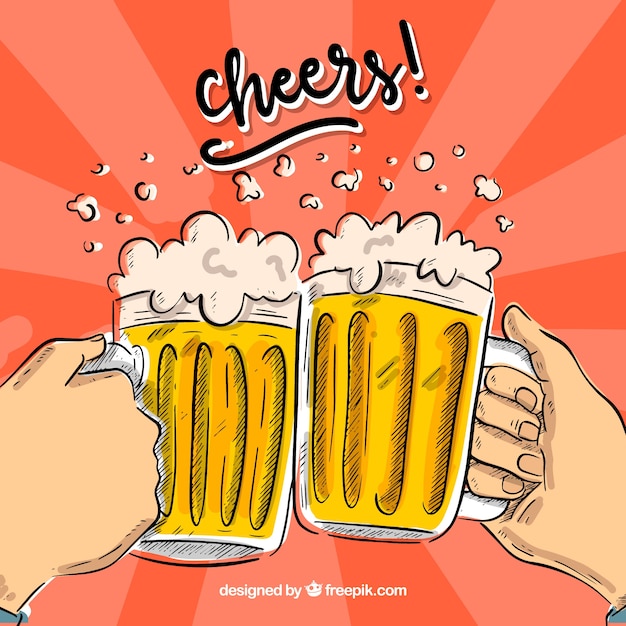 Fondo hecho a mano de cerveza 