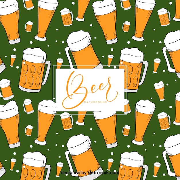 Vector gratuito fondo hecho a mano de cerveza