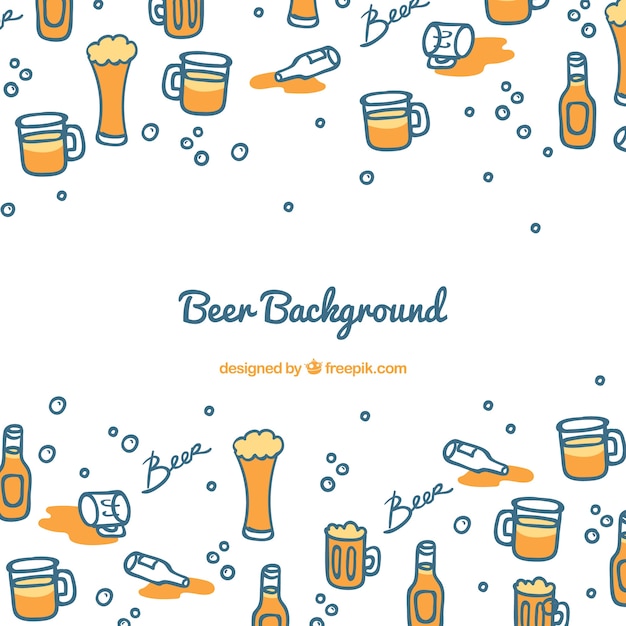 Fondo hecho a mano de cerveza 
