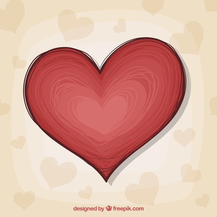 Vector gratuito fondo hecho a mano de corazón aislado