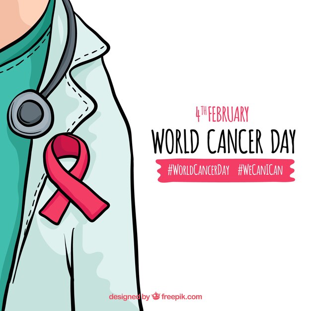 Fondo hecho a mano del día mundial del cáncer