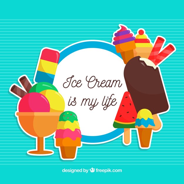Fondo de helados de colores 