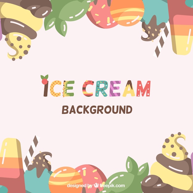 Vector gratuito fondo de helados de colores