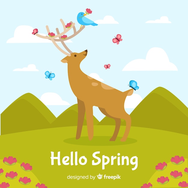 Vector gratuito fondo de hello spring