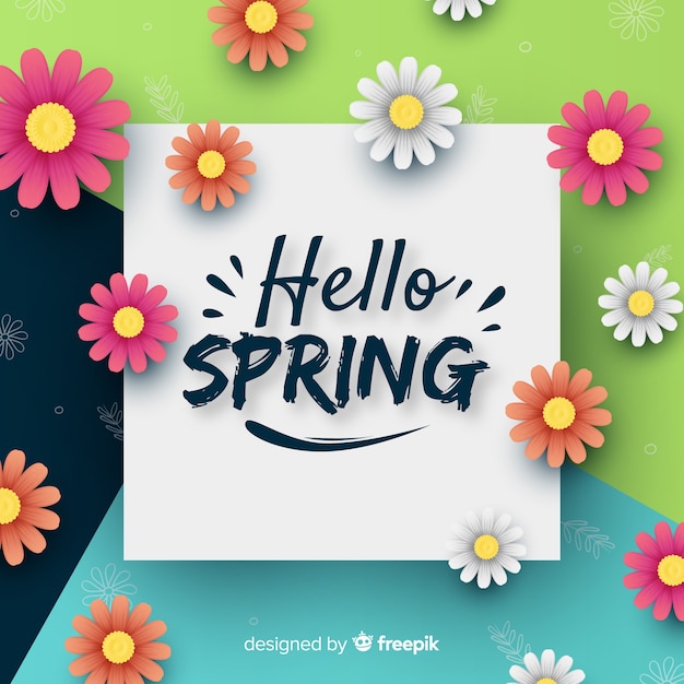 Vector gratuito fondo de hello spring