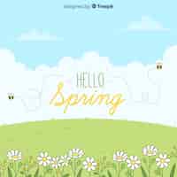 Vector gratuito fondo de hello spring