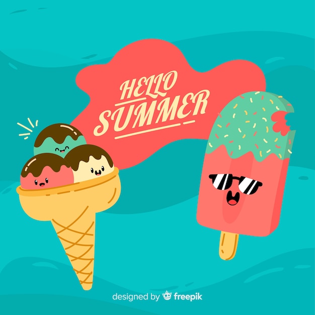 Vector gratuito fondo de hello summer