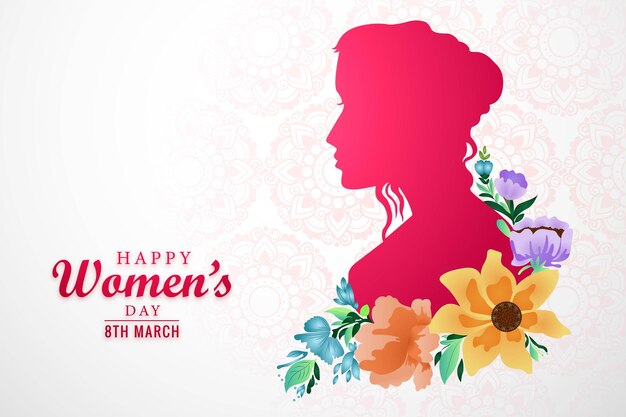 Vector gratuito el fondo de una hermosa tarjeta de invitación para el día internacional de la mujer