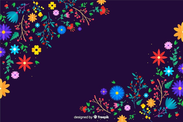 Vector gratuito fondo de hermosas flores coloridas