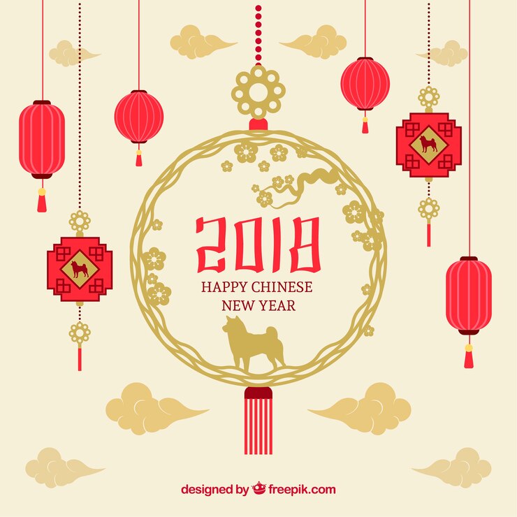 Vector gratuito fondo hermoso para año nuevo chino