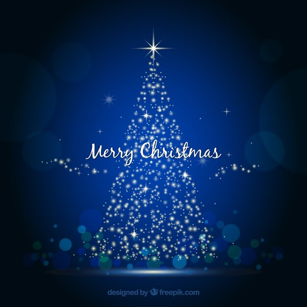 Fondo con hermoso árbol de navidad brillante