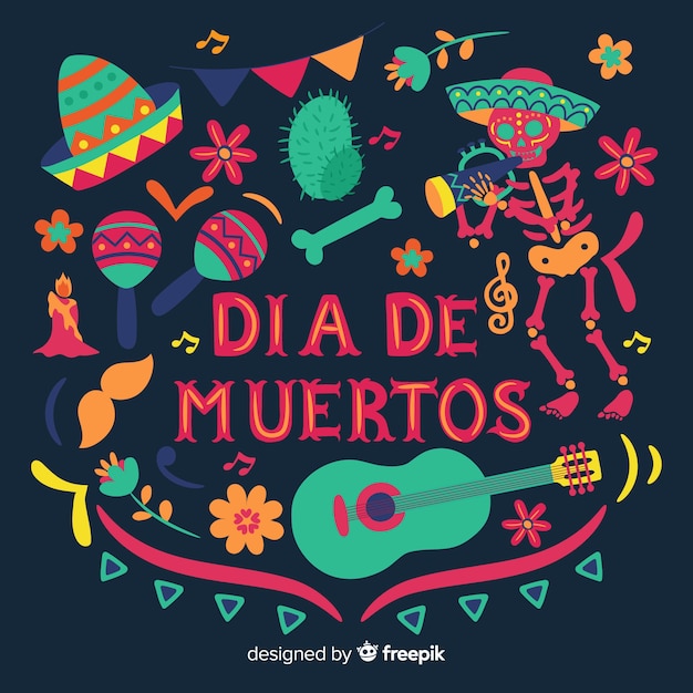 Vector gratuito fondo hermoso y creativo del día de los muertos