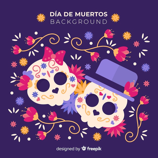 Vector gratuito fondo hermoso del día de los muertos