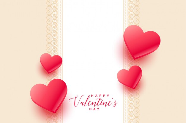 Fondo hermoso del día de tarjetas del día de San Valentín de los corazones 3d