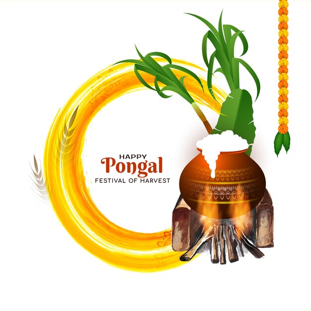 Fondo hermoso del festival indio tradicional del sur de Happy Pongal