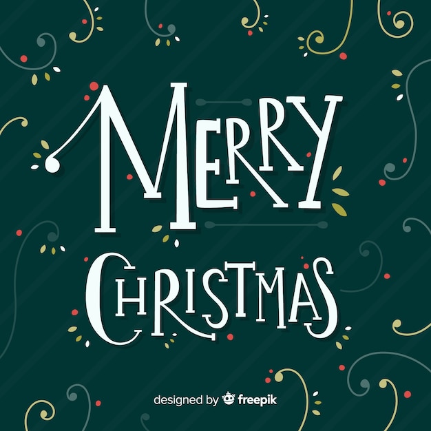 Vector gratuito fondo hermoso de lettering de navidad