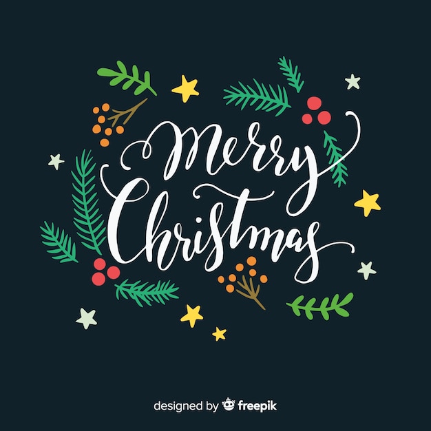 Fondo hermoso de lettering de navidad