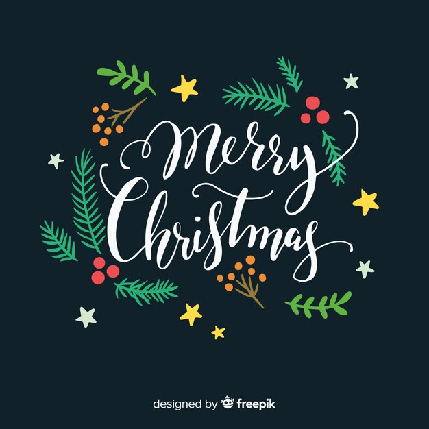 Fondo hermoso de lettering de navidad