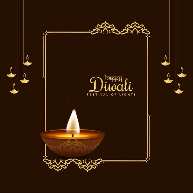 Fondo hermoso marco decorativo feliz Diwali