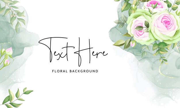 Fondo hermoso marco floral con flor rosa floreciente